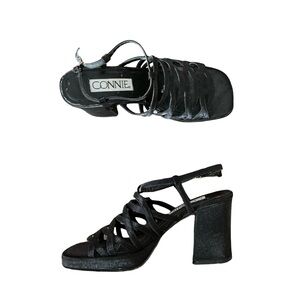 Connie Elegant Black Heeled Sandals